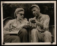 8g0330 AFRICAN QUEEN 2 8x10 stills 1952 Humphrey Bogart & Katharine Hepburn classic, one candid!