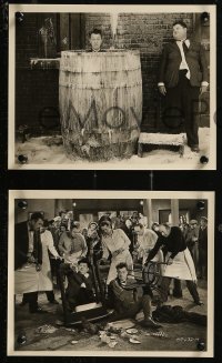 8g0281 BELOW ZERO 3 8x10 stills 1930 wacky images of Laurel & Oliver Hardy in fight & Stan in barrel!