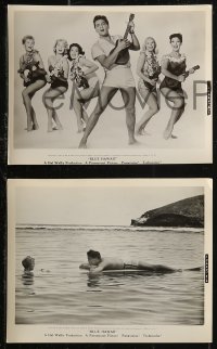 8g0100 BLUE HAWAII 11 8x10 stills 1961 Elvis Presley, sexy hula girls & beach scenes, rock 'n' roll!