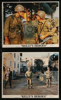 8g0498 KELLY'S HEROES 3 8x10 mini LCs R1975 Eastwood, Sutherland, Savalas & Rickles, cool images!