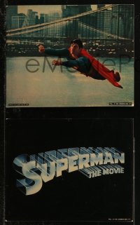 8g0501 SUPERMAN 3 color 8x10 stills 1979 comic book hero Christopher Reeve, w/cool title art!