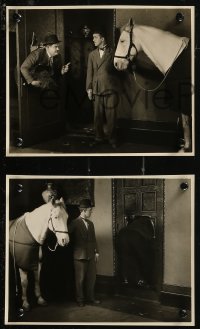 8g0328 WRONG AGAIN 3 7.5x9.5 stills 1929 Stan Laurel & Oliver Hardy in all three w/horse, ultra rare!