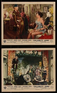 8g0522 CALAMITY JANE 3 color English FOH LCs 1954 Doris Day, Howard Keel, Allyn Ann McLerie!