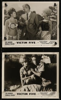 8g0527 CODE 7 VICTIM 5 8 English FOH LCs 1964 spy Lex Barker & sexy blonde Ann Smyrner, Victim Five!