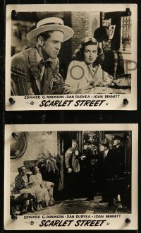 8g0536 SCARLET STREET 4 English FOH LCs R1950s Fritz Lang film noir, Robinson, Bennett, Duryea!