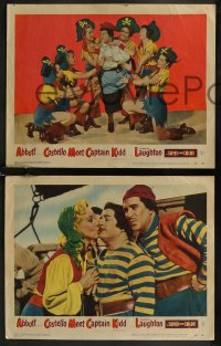 8g0971 ABBOTT & COSTELLO MEET CAPTAIN KIDD 4 LCs 1953 pirates Bud & Lou, Charles Laughton, Brooke!