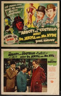 8g0568 ABBOTT & COSTELLO MEET DR. JEKYLL & MR. HYDE 8 LCs 1953 Bud & Lou meet monster Boris Karloff!