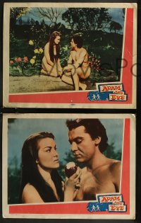 8g0972 ADAM & EVE 4 LCs 1958 images of naked man & woman in the Mexican Garden of Eden!