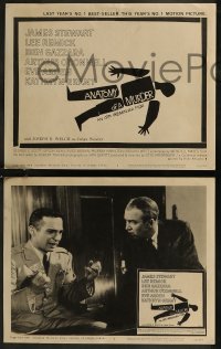 8g0577 ANATOMY OF A MURDER 8 LCs 1959 Otto Preminger, classic Saul Bass dead body silhouette art