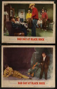 8g0852 BAD DAY AT BLACK ROCK 7 LCs 1955 Spencer Tracy, Lee Marvin, Ryan, Francis, Jagger!