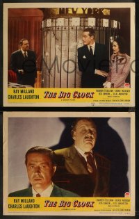 8g0977 BIG CLOCK 4 LCs 1948 great images of Ray Milland, Laughton, Johnson, Lanchester & O'Sullivan!