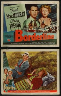8g0599 BORDERLINE 8 LCs 1950 great images of Fred MacMurray & Claire Trevor, Raymond Burr!