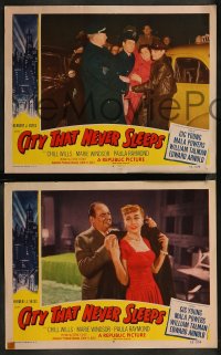 8g0984 CITY THAT NEVER SLEEPS 4 LCs 1953 Gig Young, Marie Windsor, Mala Powers, Chicago!