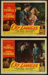 8g0626 CRY DANGER 8 LCs 1951 Dick Powell, William Conrad & Regis Toomey, Rhonda Fleming!