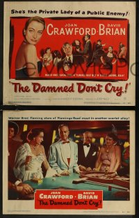8g0630 DAMNED DON'T CRY 8 LCs 1950 smoking Joan Crawford gambling at roulette & w/ Kent Smith!