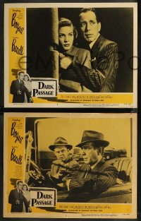 8g0888 DARK PASSAGE 6 LCs R1956 great images of Humphrey Bogart, Lauren Bacall and Clifton Young!