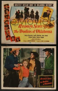 8g0639 DOOLINS OF OKLAHOMA 8 LCs 1949 Randolph Scott with cowboys Noah Beery Jr. and John Ireland!