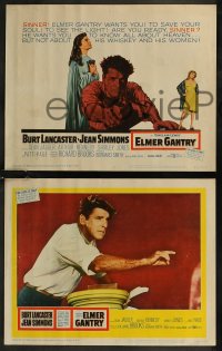 8g0645 ELMER GANTRY 8 LCs 1960 Jean Simmons, fiery preacher Burt Lancaster, Lewis Sinclair novel!