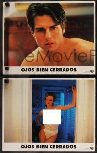 8g0648 EYES WIDE SHUT 8 int'l Spanish language LCs 1999 Kubrick, Tom Cruise, sexy Nicole Kidman!
