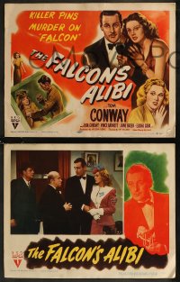 8g0649 FALCON'S ALIBI 8 LCs 1946 great images of detective Tom Conway as The Falcon, Rita Corday!