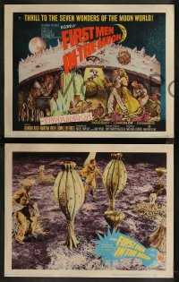 8g0652 FIRST MEN IN THE MOON 8 LCs 1964 Ray Harryhausen, H.G. Wells, great alien images!