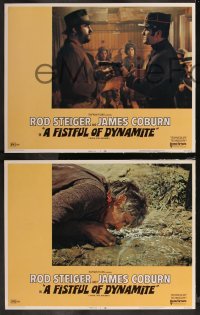 8g0653 FISTFUL OF DYNAMITE 8 LCs 1972 Sergio Leone's Giu la testa, Rod Steiger & James Coburn!
