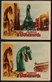 8g0668 GIANT BEHEMOTH 8 LCs 1959 massive dinosaur monster smashing city, great complete set!