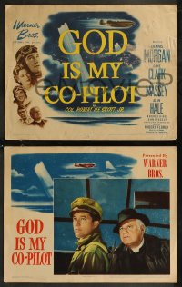 8g0672 GOD IS MY CO-PILOT 8 LCs 1945 romantic close up of pilot Dennis Morgan & pretty Andrea King!
