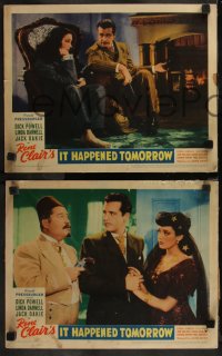 8g0897 IT HAPPENED TOMORROW 6 LCs 1944 Dick Powell, Linda Darnell, Oakie, directed by Rene Clair!