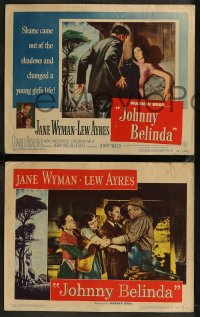 8g0705 JOHNNY BELINDA 8 LCs 1948 Lew Ayres between Jane Wyman & angry Charles Bickford, Moorehead