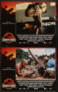 8g0706 JURASSIC PARK 8 LCs 1993 Spielberg, Sam Neill, Laura Dern, Jeff Goldblum, Richard Attenborough