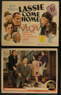8g0713 LASSIE COME HOME 8 LCs 1943 McDowall & his Collie, Lanchester, young Elizabeth Taylor in one!