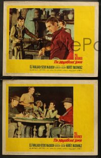 8g0903 MAGNIFICENT SEVEN 6 LCs 1960 Yul Brynner, Steve McQueen, John Sturges, includes candid!