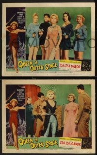 8g0761 QUEEN OF OUTER SPACE 8 LCs 1958 sexy Zsa Zsa Gabor & beauties of planet Venus, complete set!