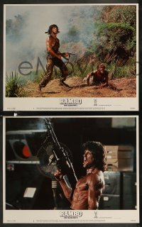 8g0762 RAMBO FIRST BLOOD PART II 8 LCs 1985 cool images of one man army Sylvester Stallone!