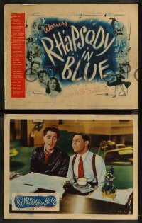 8g0766 RHAPSODY IN BLUE 8 LCs 1945 Robert Alda as George Gershwin, Jolson in blackface pictured!