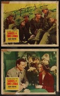 8g1116 SANDS OF IWO JIMA 3 LCs 1950 WWII Marine John Wayne in action, sexiest Adele Mara!