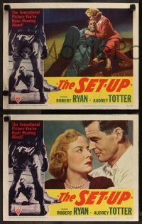 8g1117 SET-UP 3 LCs 1949 great images of boxer Robert Ryan, Audrey Totter, directed by Robert Wise!