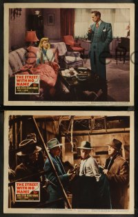 8g1124 STREET WITH NO NAME 3 LCs 1948 Richard Widmark, Phillip Pine, Joseph Pevney & gang smoking!