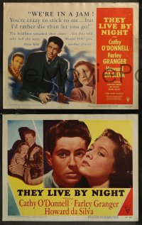 8g0818 THEY LIVE BY NIGHT 8 LCs 1948 Nicholas Ray film noir classic, Farley Granger, Cathy O'Donnell!