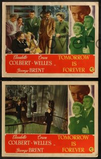 8g0875 TOMORROW IS FOREVER 7 LCs 1945 great images of Claudette Colbert & George Brent, Orson Welles!