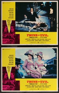 8g0827 TWINS OF EVIL 8 LCs 1972 one uses her beauty for love, one uses her lure for blood, vampires!