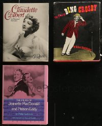 8h0309 LOT OF 3 HARDCOVER BOOKS 1977-1985 Claudette Colbert, Bing Crosby, Jeanette MacDonald