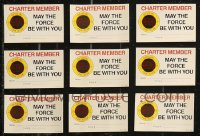 8h0351 LOT OF 9 STAR WARS FAN CLUB MEMBERSHIP CARDS 1981 May the Force Be With You!
