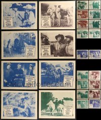 8h0152 LOT OF 26 BLAZING THE OVERLAND TRAIL SERIAL LOBBY CARDS 1956 scenes from several chapters!