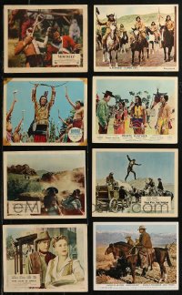 8h0395 LOT OF 16 COWBOY WESTERN COLOR ENGLISH FRONT OF HOUSE LOBBY CARDS 1950s-1960s cool scenes!
