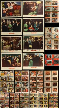 8h0110 LOT OF 132 LOBBY CARDS 1940s-1970s mostly complete sets from several different movies!