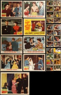 8h0151 LOT OF 33 ELIZABETH TAYLOR LOBBY CARDS 1940s-1970s incomplete sets from several movies!