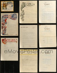 8h0352 LOT OF 9 CIRCUS CORRESPONDENCE 1920s-1940s Power's, Hunt Bros., Eddy Bros & more!