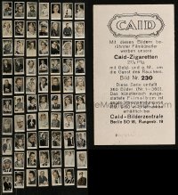 8h0387 LOT OF 70 GERMAN CIGARETTE CARDS 1930s great color portraits of actors & actresses!